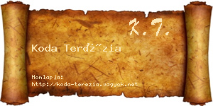 Koda Terézia névjegykártya